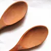 Kinder kleine Holzlöffel umweltfreundlicher Holzlöffel mit langem Griff Honiglöffel Suppenlöffel Hotelküche Esszimmergeschirr BH5039 WLY