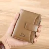 Men's Wallets Genuine Leather Fashion Anti Theft Short Zipper Card Holder Pocket Purse Wallets