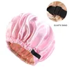 Satin Hair Cap For Sleeping Invisible Flat Imitation Silk Round Haircare Women Headwear Ceremony Adjusting Button Night Hat free DHL