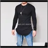 T-Shirts Tees & S Apparel Drop Delivery 2021 Long Sleeve T Shirt Men Cotton Casual Tshirt Streetwear Solid Color Slim Fit Fitness Clothing Me