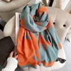 Factory price direct supply winter wild horse pattern jacquard warming shawls and blankets cashmere scarf