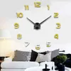 Fashion 3D big size wall clock mirror sticker DIY brief living room decor meetting room wall clock H1230