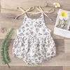 New INS Baby Kids Boys Girls Rompers Floral Sleeveless Straps Unisex Plain Summer Newborn Jumpsuits Climb Cloths Bodysuits 1864 Y2