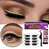 7 Farben wiederverwendbare Eyeliner- und Wimpernaufkleber 2 in 1 wasserdichter selbstklebender Augenlidstreifen Wimpern-Make-up-Tools Kosmetik