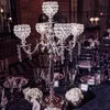 Bruiloft decoratie Kerst Sliver Kandelaar Crystal Glass Candle Houders Bruiloft Candelabra Tafel Centerpieces Senyu726