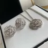 2022 Brand Pure 925 Sterling Silverörhängen Rose Gold Flower Camellia Clip Design örhängen Diamond Fine Luxury Top Quality Lady4063624