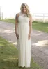 2021 Ny landstil Billiga Brudtärna Klänningar Grå Blå Rosa Elfenben Lace Top High Waist Maternity Chiffon Long Summer Beach Dresses