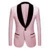 Мужские костюмы Blazers мода красный розовый черный белый синий узорный костюм Slim Fit Groomsmen смокинги для свадебных платок воротник куртка