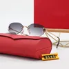 Luxury designer Sunglasses metal small frame red box steampunk glasses retro fashion avant-garde design UV400 light color decorative glass