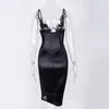 NewAsia Mesh Sexy Kleid Frauen Sommer Figurbetonte Kleider Bustier Satin Spitze Seite Sheer Cups Partykleid Durchsichtige Rückenlose Robe 210413