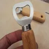 Wood stainless steel beer bottles opener Family reunion Christmas Party Soda bottle openers Household articles YHM65-1-ZWL