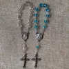 10st / Pack First Communion Favors, Recuerditos Bautizo, Mini Crystal Rosary för dop Beaded, Strands