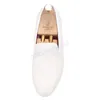 Blanc impression coton mocassin chaussures habillées à la main hommes mocassins britannique Style classique mâle fumer pantoufles grande taille