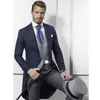 2021 Toppkvalitetsmärke Män Passar Stripe Mäns Blazer Slim Fit Bröllop Man Groom Tuxedos Suit Prom Jacka + Byxor + Vest 3 Piece X0909