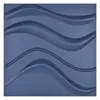 Art3d 50x50 cm Navy Blue 3D Plastikowe panele ścienne Dźwiękoszczelne Slim Wave Design do salonu Sypialnia TV Tło (opakowanie 12 płytek)