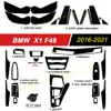 Pour BMW X1 X2 F48 F39 2016-2021 intérieur panneau de commande central poignée de porte 3D/5D en Fiber de carbone autocollants décalcomanies voiture style accessoire