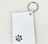 2021 NEW Puppy keychain sublimation MDF key ring paw print wooden key chain creative dog tag