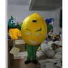 Costume de mascotte de fruit jaune professionnel Halloween Noël Robe de soirée fantaisie Costume de personnage de dessin animé de citron Carnaval Unisexe Adultes Tenue