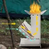 Açık Pedler Taşınabilir Kamp Sobası Katlanabilir Ahşap Yanma Yanık Paslanmaz Çelik Roket Sobaları4372830