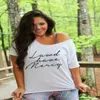 Plus size brief print t-shirt vrouwen zomer mode korte mouw ronde hals t-shirt casual losse grote tops 210517