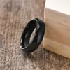 6mm Proste Czarne Tungsten Steel Wedding Band Dla Mężczyzn Kobiety Osobowość Akcesoria Moda Biżuteria