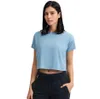 Yoga hauts chemise coton sport décontracté à manches courtes T-shirt entraînement intérieur séchage rapide respirant débardeur pour les femmes