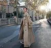 Moda oversized x-long feminino solto trench coat estilo coreano lapela pescoço duplo breasted com cinto senhora capa blusão outono inverno outerwear