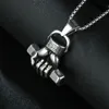 Pendant Necklaces Personality Creative Titanium Steel Necklace Does Not Fade Fitness Fist Dumbbell Sports Punk Hip Hop Power Jewel9922316