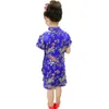 Kwiatowa dziewczynka Qipao Silky Dress Dzieci Chi-pao cheongsam chiński noworoczny kostium ubrania dla dzieci sukienki ślubne 2-16 22753