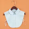 Korean style female Women fake collar ladies Blouse Autumn elegant White Chiffon Collar Vintage Fake Half Shirt Detachable 210521