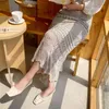 Summer Elegant Ladies Knitting Long Slim Skirts Women Hollow Out Elastic High Waist Korea Skirt Black Khaki 210520