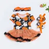 Halloween Party Special Occasions Kostymtecknad Ghost Pumpa Baby One-Piece Skirt Kortärmad Barn Ha Dress Toddler Skor