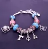 Abadon arrivée mode grosses perles Rose papillon lettre grecque Gamma Phi Delta Bracelets pour femmes cadeaux Charm2263