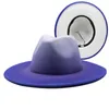 8 colori a tesa larga semplice chiesa derby cappello a cilindro panama cappelli stile Fedora in feltro solido per uomo donna berretto jazz in misto lana artificiale