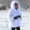 Manteau à capuche en fausse fourrure pour femme, veste d'hiver épaisse et chaude de haute qualité, de luxe, à la mode, grande taille, vêtements d'extérieur décontractés et coupe large