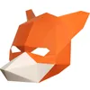 Mascote boneca traje de papel 3d molde animal alaranjado rosto raposa cabeça máscara headgear halloween adereças mulher homens festa divertido vestir máscaras diy