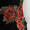 Nice-forever vintage applique bloem borduurwerk slijtage aan werk vestidos bodycon office schede vrouwen business jurk btyb347 210419
