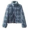 Winter vrouw stand kraag lange mouwen kasjmier jas multicolour losse minimalistische vest faux bontjas 8Q204 210427