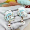 10st Cartoon Sunny Doll Floating Waterdrop Enamel Charms Drop Oil Alloy Pendants Dangle Diy Smycken Örhänge Halsband Tillbehör