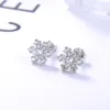 Snowflake Stud 925 Sterling Prata Feminina Fashion Brincos para Lady Bohemian Zircon Jóias Presentes Senhoras