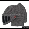 Ciclismo Caps Máscaras Novidade Chapéu Romano Beanie de Inverno Chapéus Para Homens Cavaleiro Quente Capacete Capacete De Malha Handmade Gladiator Mask Hat1 Dhgco Muaia