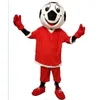 ハロウィーンレッドサッカーマスコット衣装トップクオリティ漫画ボールアニメのテーマキャラクター大人サイズクリスマス誕生日パーティー屋外服装