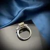 Cluster Rings Vinregem 100% 925 Sterling Silver Emerald Cut Citrine Created Moissanite Gemstone Wedding Party Luxury Women Fine Jewelry