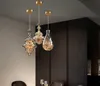Nordic Full Cuivre Lampe de cuivre Luxe Post-Moderne Cristal Lustre Chambre Salle à manger Chambre à coucher Chambre à coucher Bar Creative Pendentif Éclairage