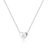 Łańcuchy Sufair 925 Sterling Silver Tiny Heart Dainty początkowy Choker naszyjnik dla kobiet nastoletnia dziewczyna dzieci małe imię wisiorek biżuteria prezent