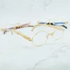 Designer solglasögon trä klara ögonglasögon för män retro ovala glasögon ram kvinnor herrtillbehör lyxguld optiska ramar8717806