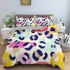 Leopard Bedding Set Queen Soft Bedclothes Twill Bohemian Print Duvet Cover with Pillowcases 2/3pcs Bed Bedlinen 210615