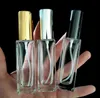 Clear Portable Glass Perfume Spray Bottle 10ml 20ml Empty Cosmetic Containers with Atomizer Gold Silver Cap Fragrance Bottles SN4271