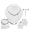 Earrings & Necklace Est Heart To Xoxo Big Hugs Kisses I Love You White Silver Jewelry Set Wedding Party Lady X0104