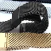 18mm 20mm 22mm 24mm cinturino milanese universale cinturino a sgancio rapido cinturino in maglia cinturino in acciaio inossidabile cinturino da polso nero H0915
